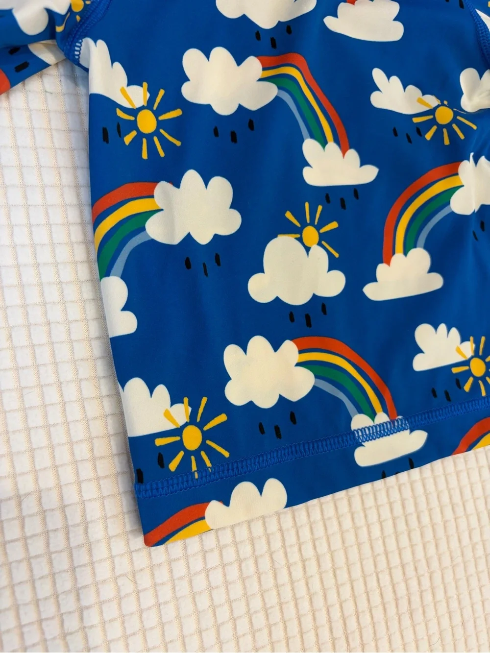 Hanna Andersson Rainbow Sunshine Cloud Print Long Sleeve Rashguard Top